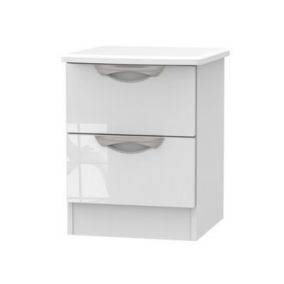 Chelsea Gloss white MDF 2 Drawer Chest of drawers (H)505mm (W)395mm (D)415mm