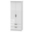 Chelsea Ready assembled Contemporary Gloss white 2 Drawer Tall Double Wardrobe (H)1970mm (W)740mm (D)530mm