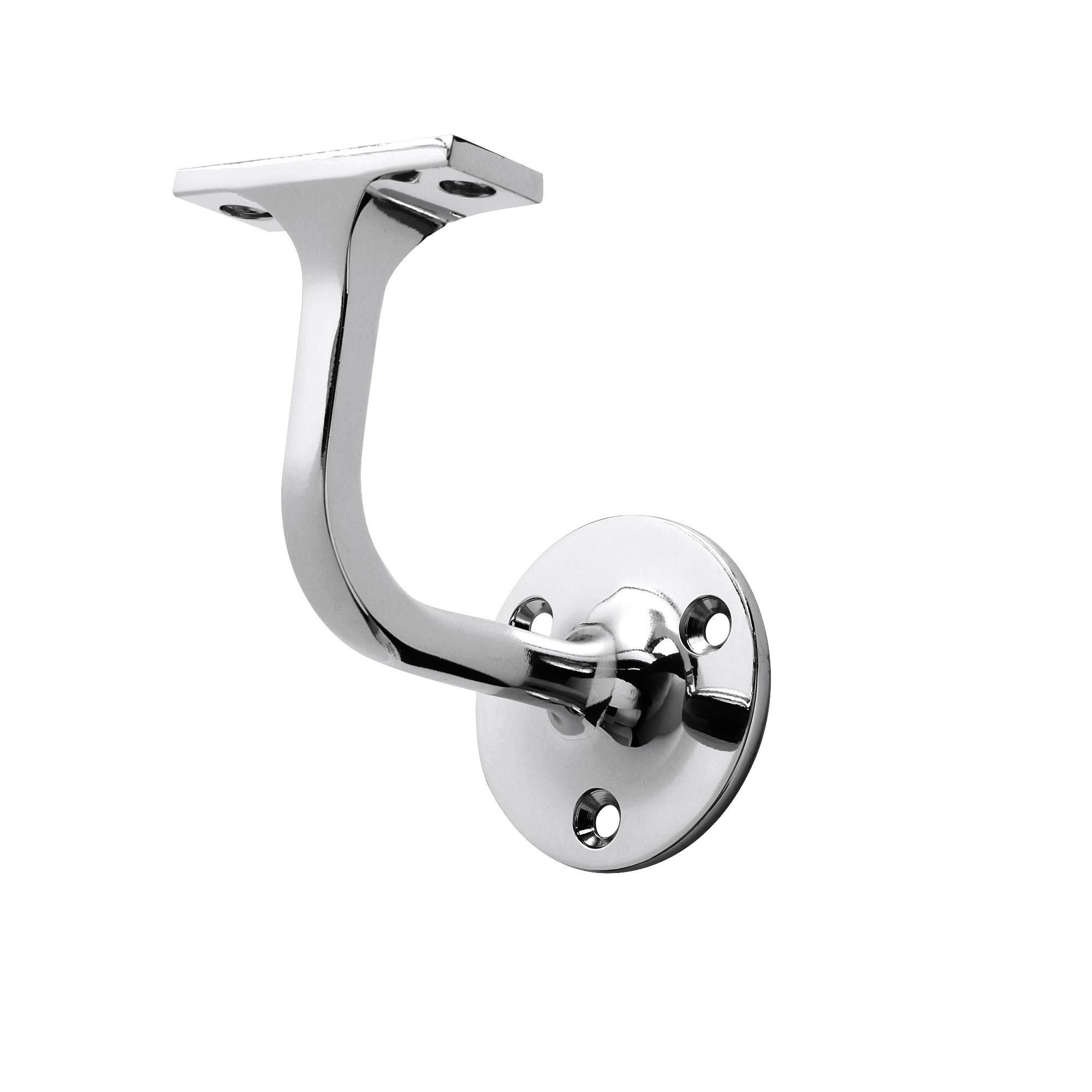 Cheshire Mouldings Polished Silver Metal Screw-in Handrail bracket (L)78mm (H)85mm (W)50mm, Pack of 5