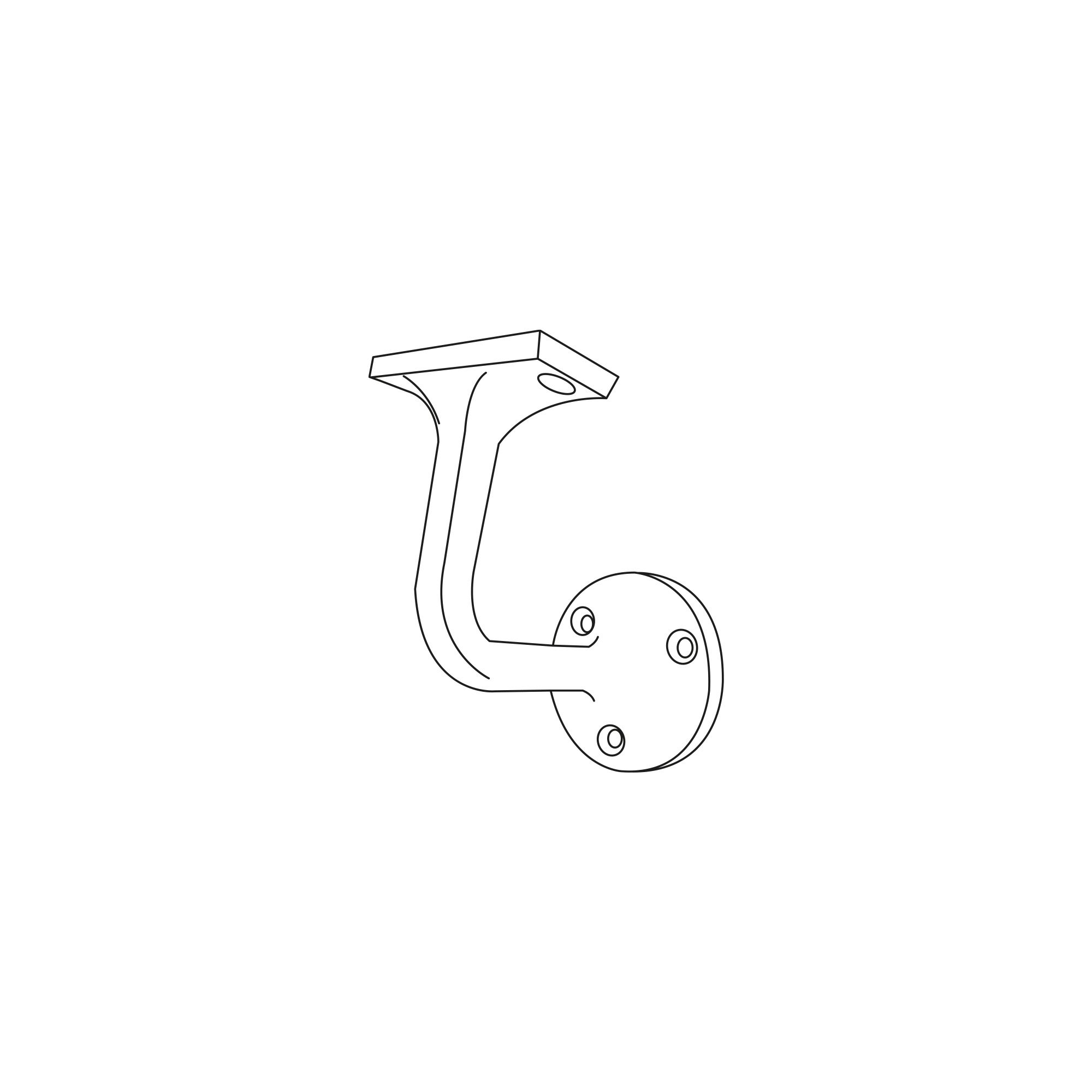 Cheshire Mouldings Polished Silver Metal Screw-in Handrail bracket (L)78mm (H)85mm (W)50mm, Pack of 5