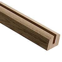 Cheshire Mouldings Reflections Contemporary Oak Grooved Baserail, (L)2.4m (W)63mm