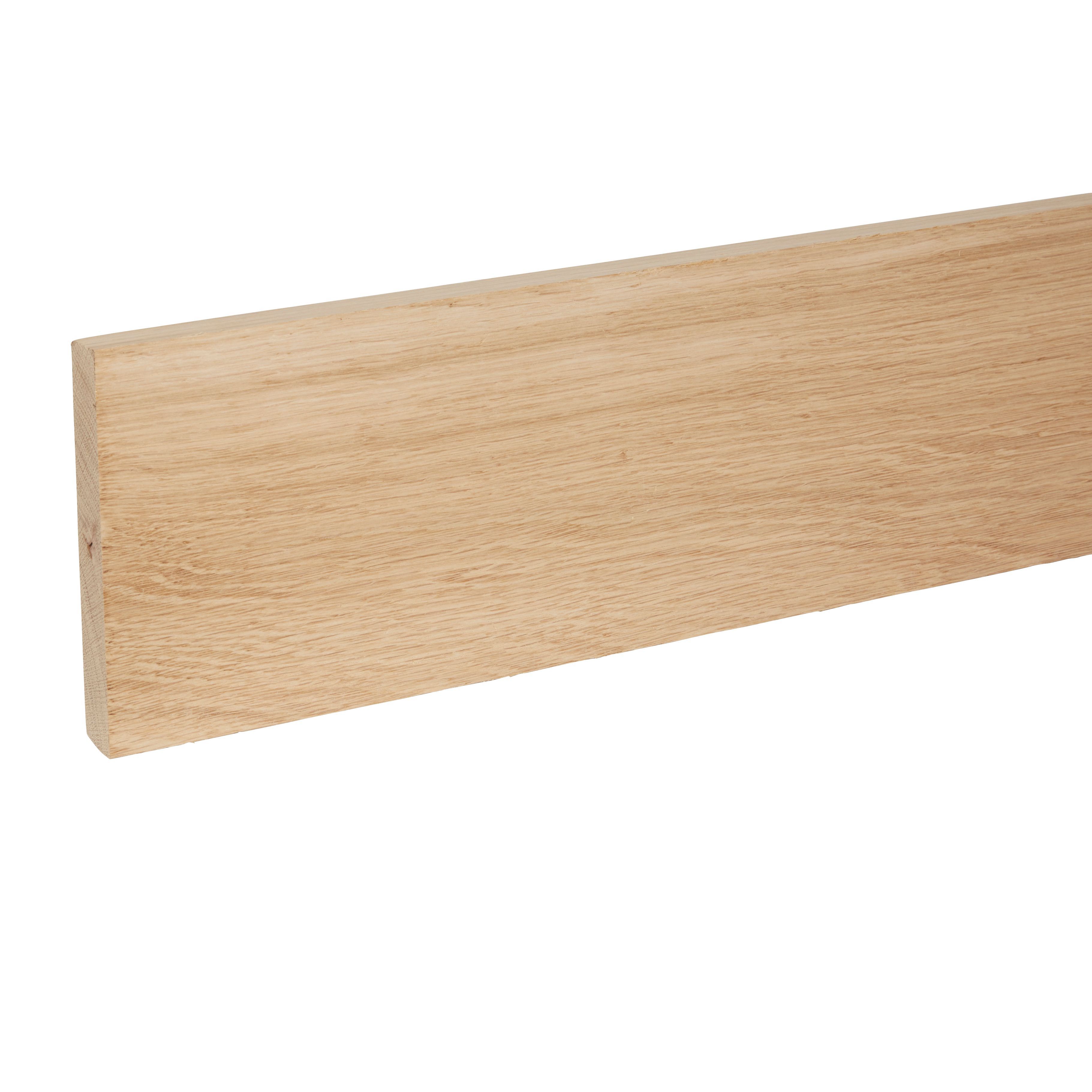 Cheshire Mouldings Smooth Planed Square Edge Oak Stripwood (L)2.4m (W ...