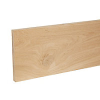 Cheshire Mouldings Smooth Planed Square edge Oak Stripwood (L)2.4m (W)180mm (T)20mm