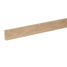 Cheshire Mouldings Smooth Planed Square edge Oak Stripwood (L)2.4m (W)46mm (T)15mm STOK08