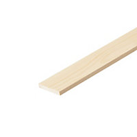 Cheshire Mouldings Smooth Planed Square edge Pine Stripwood (L)2.4m (W)46mm (T)6mm STPN07