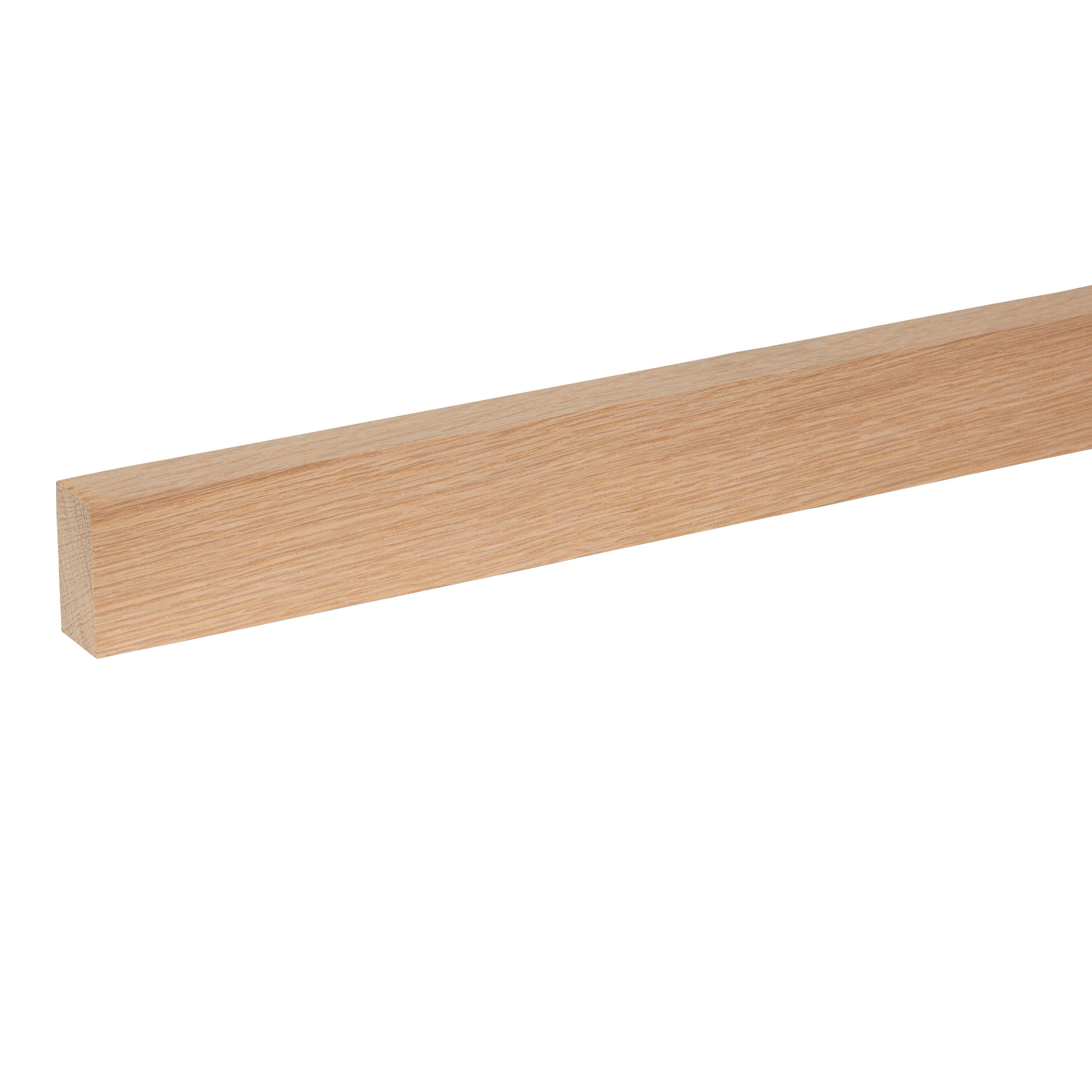 Cheshire Mouldings Smooth Square Edge Oak Stripwood (L)2.4m (W)25mm (T ...