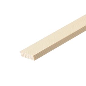 Cheshire Mouldings Smooth Square edge Pine Stripwood (L)0.9m (W)68mm (T)10.5mm
