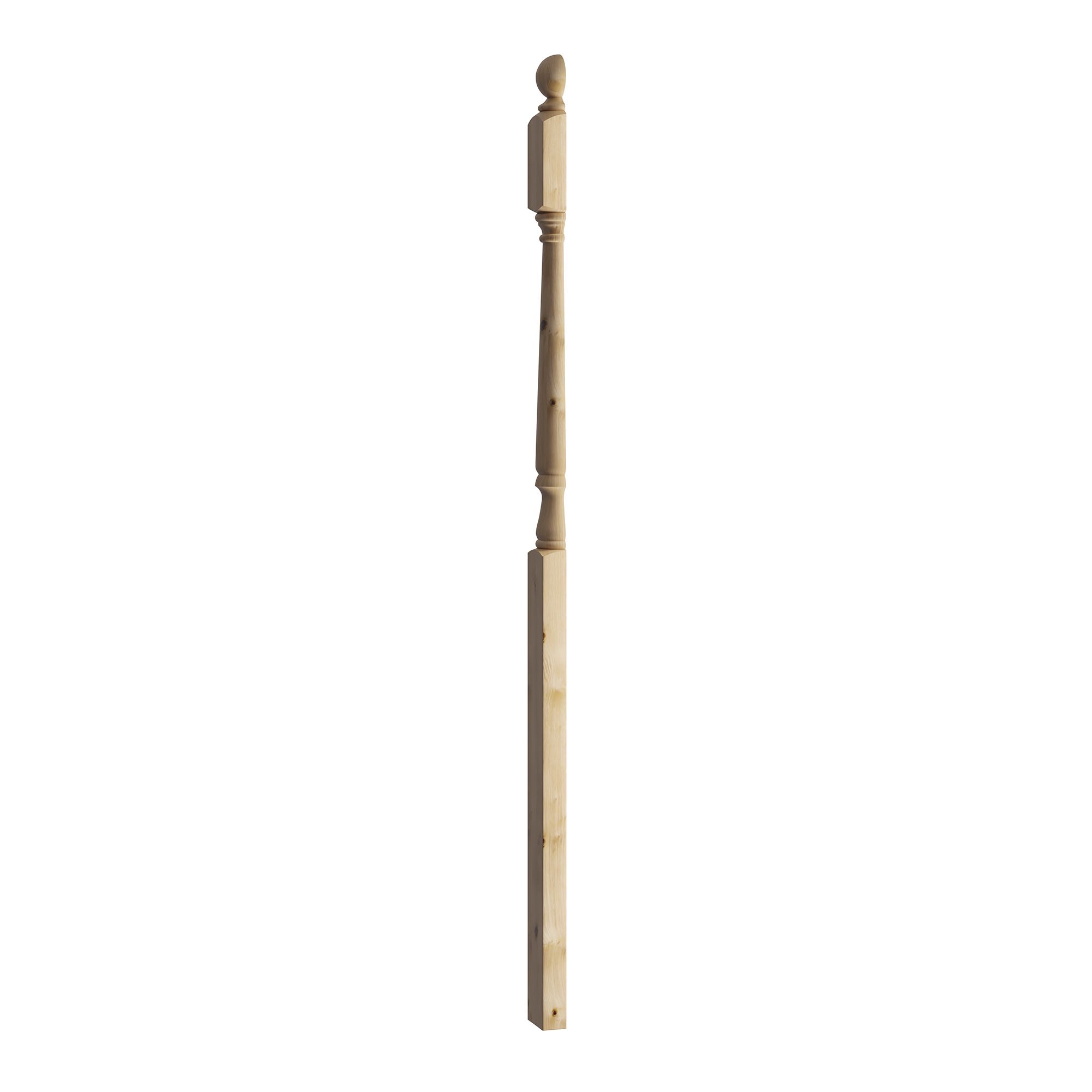 Cheshire Mouldings Traditional Natural Pine Complete newel post (H)39mm (W)82mm