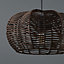 Chevra Pendant Matt Rattan & steel Brown Ceiling light