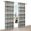 Cheyla Grey Stripe Lined Eyelet Curtains (W)167cm (L)228cm, Pair