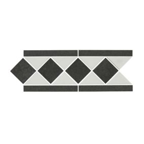 Chikago Black & white Natural stone Border tile, (L)265mm (W)100mm