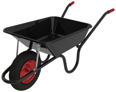 Chillington Camden builders Black Steel Wheelbarrow 85L