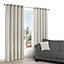 Christa Limestone Plain Lined Eyelet Curtains (W)117cm (L)137cm, Pair