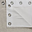 Christa Limestone Plain Lined Eyelet Curtains (W)167cm (L)183cm, Pair