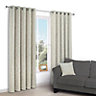 Christa Limestone Plain Lined Eyelet Curtains (W)167cm (L)228cm, Pair