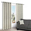 Christa Limestone Plain Lined Eyelet Curtains (W)228cm (L)228cm, Pair