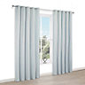 Christina Blue & white Stripe Lined Eyelet Curtains (W)167cm (L)183cm, Pair