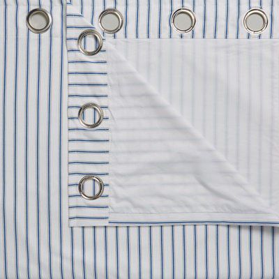 Christina Blue & white Stripe Lined Eyelet Curtains (W)167cm (L)183cm, Pair