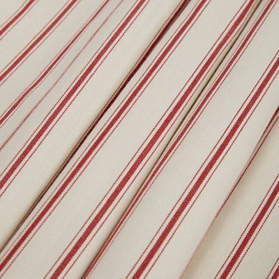 Christina Cream & red Stripe Lined Eyelet Curtains (W)167cm (L)228cm, Pair