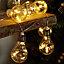 Christmas light chains 10 Warm white LED Shaded lights Clear cable