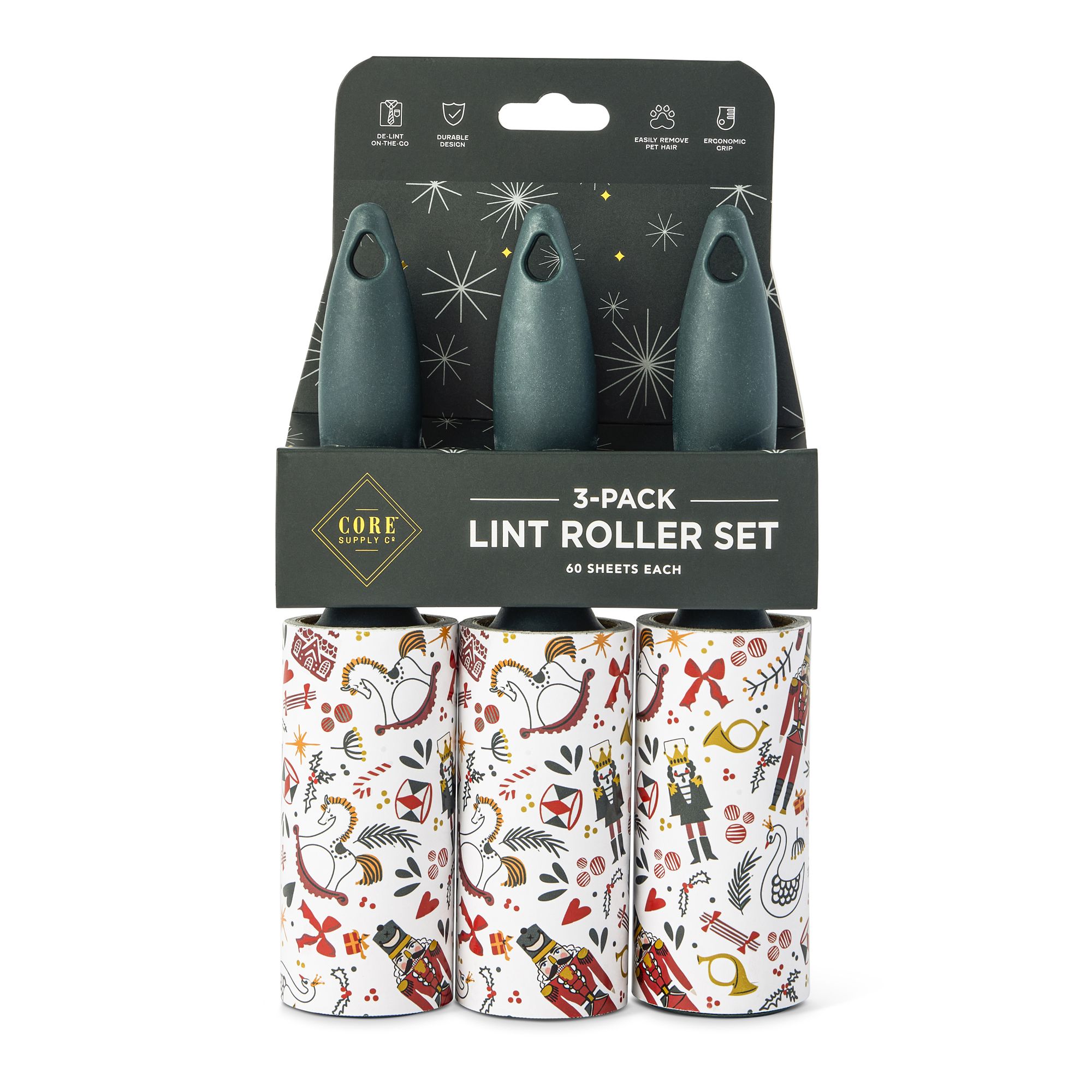 Christmas Lint roller (L)50mm, Pack of 3