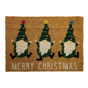 Christmas Multicolour Gonks Door mat, 57cm x 40cm