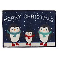 Christmas Multicolour Penguin Mat, 57cm x 40cm