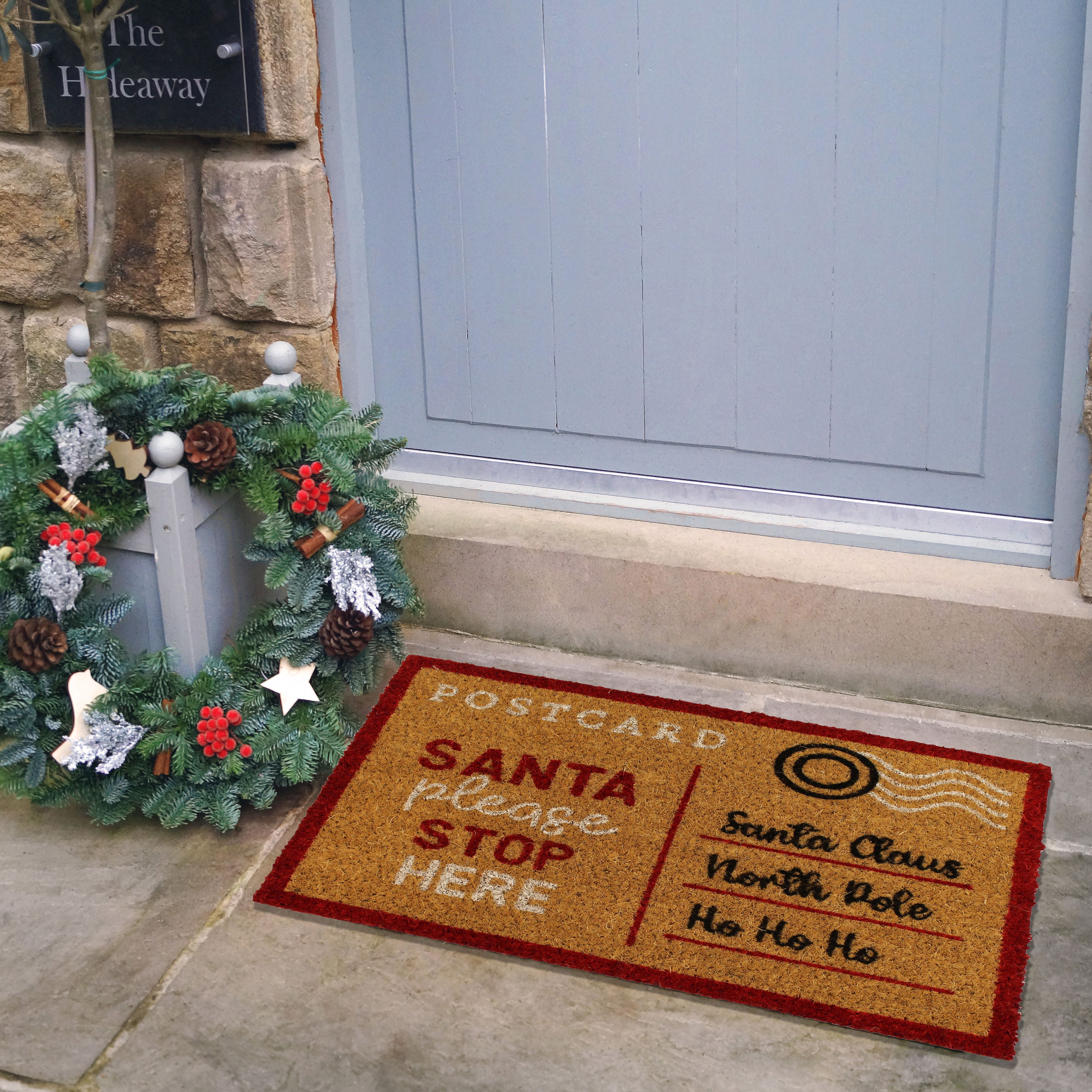 Washable Doormat Rug | Fade-Resistant | Christmas Postcard Doormat | Ruggable