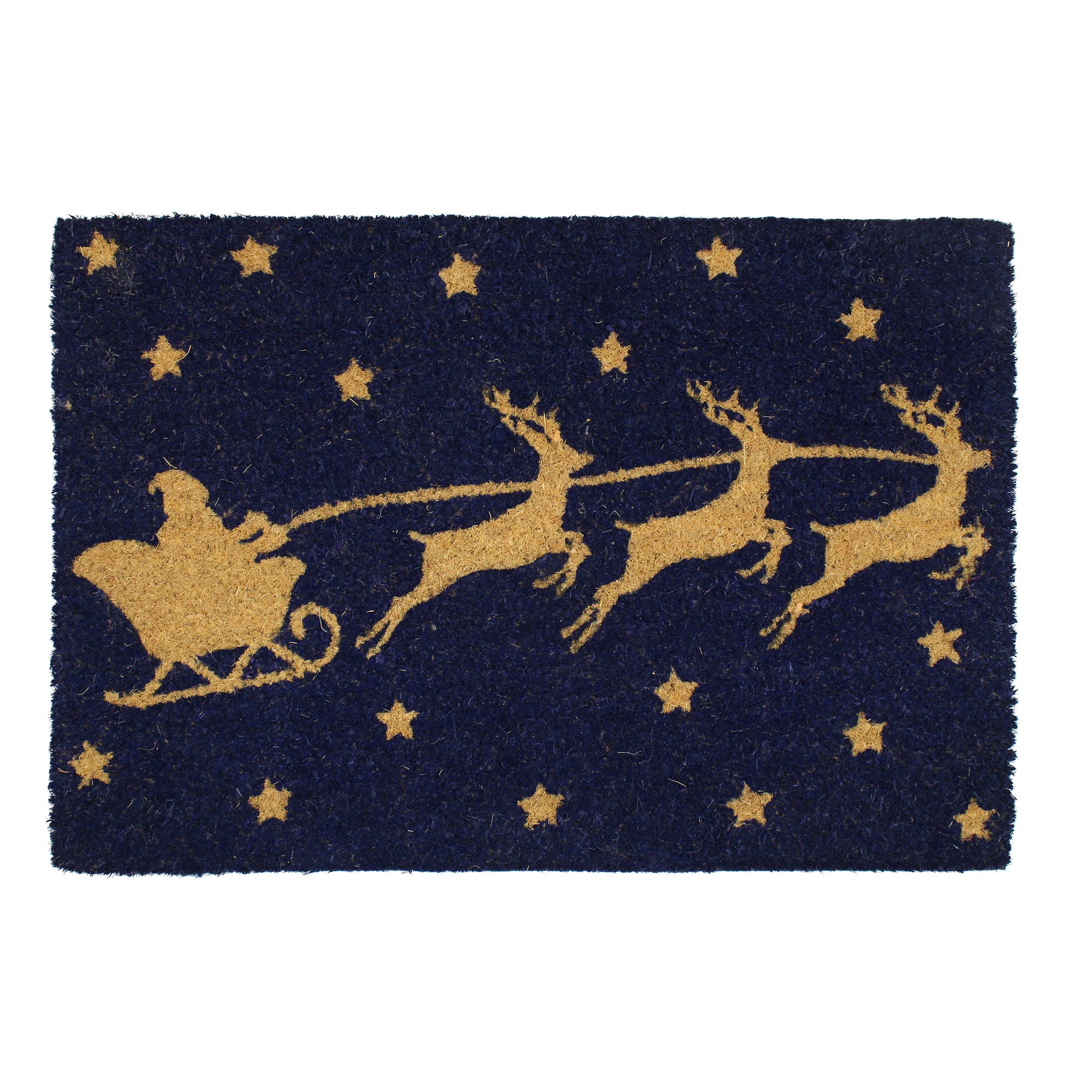 Christmas Multicolour Santas Sleigh Door mat, 40cm x 58cm