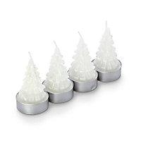 Christmas tree Unscented Tea lights, Pack of 4