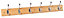 Chrome effect 6 Hook rail, (L)685mm (H)15mm