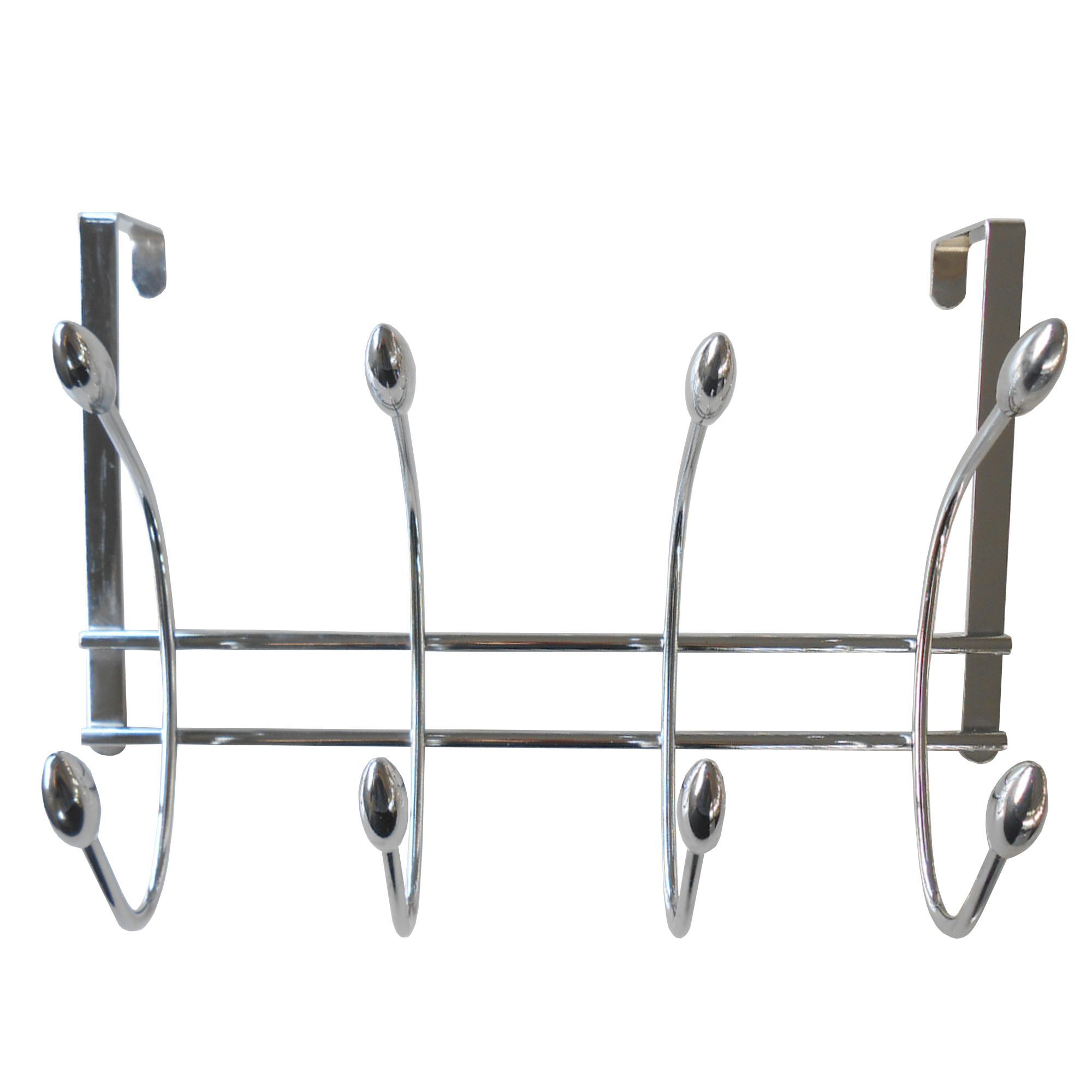 Chrome effect Acorn 4 Hook rail (L)375mm (H)230mm