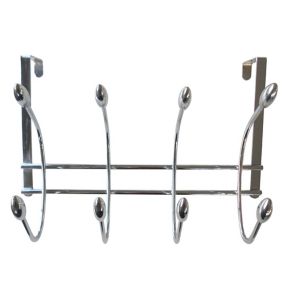 Chrome effect Acorn 4 Hook rail, (L)375mm (H)230mm