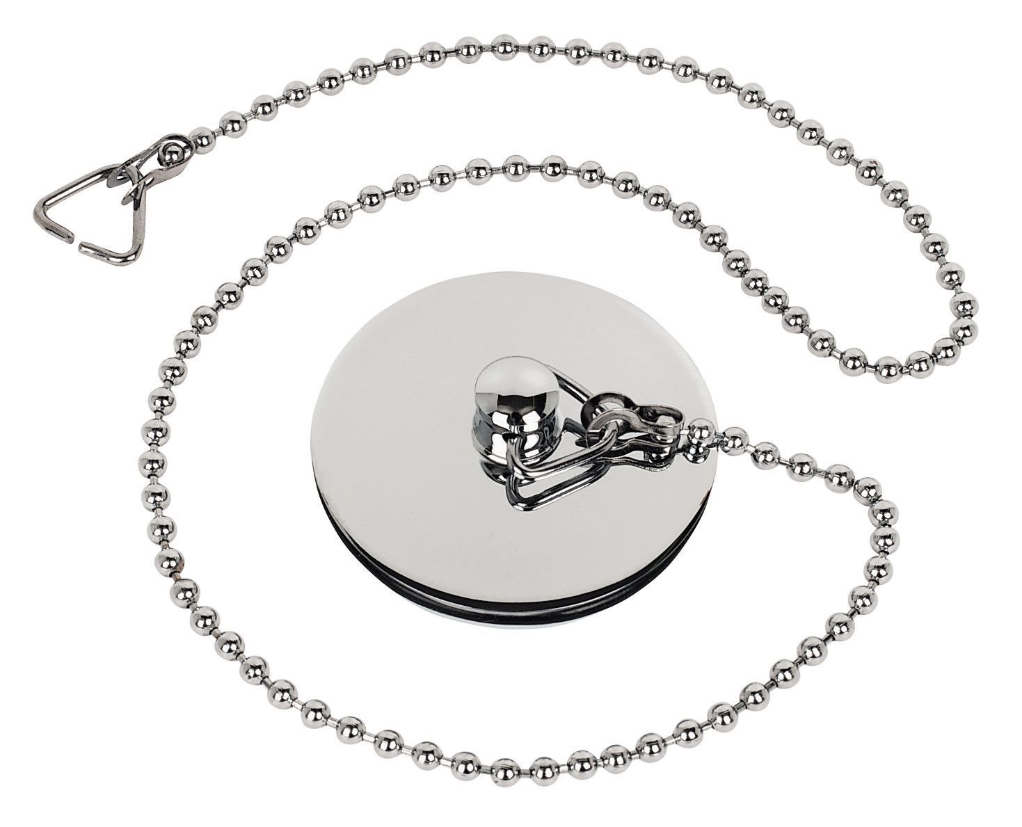 Chrome effect Bath Plug & chain