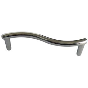 Chrome effect Cabinet Pull handle, Pack of 6