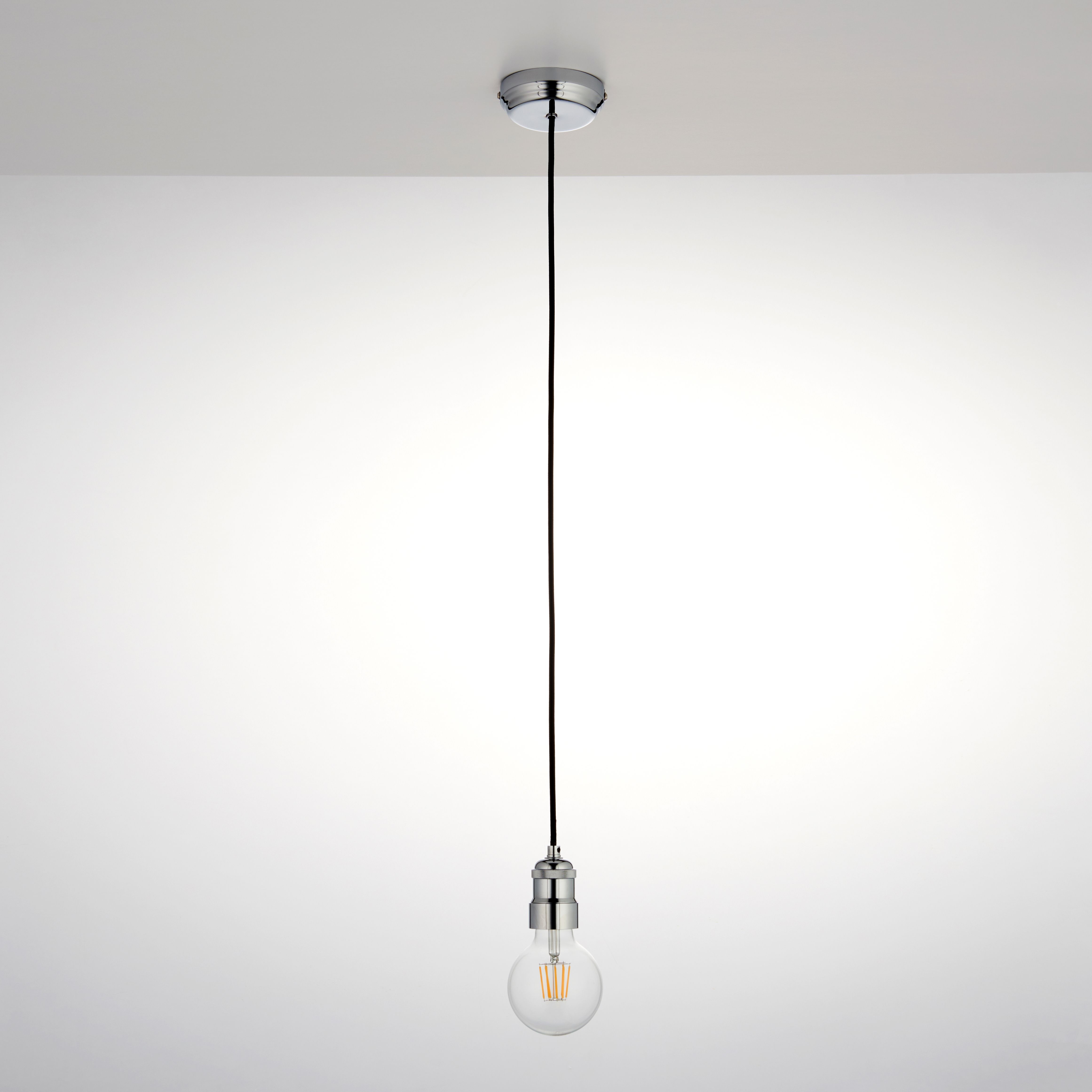 Chrome effect E27 Cable light set