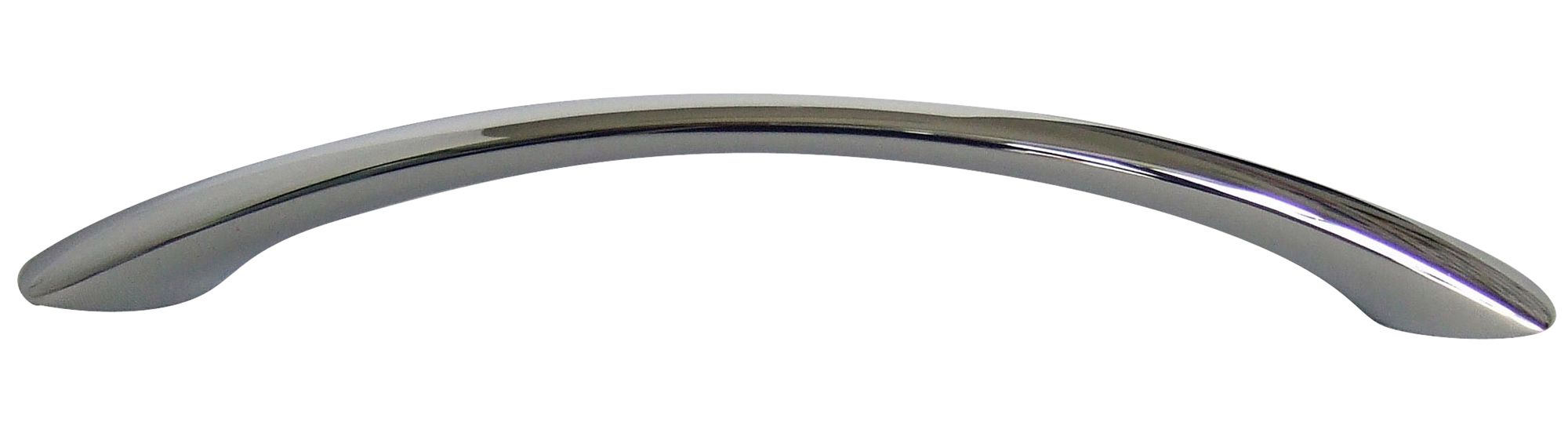 Chrome effect Furniture Bow Handle (L)12.8cm (D)49mm, Pack of 6