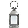 Chrome effect Glass & metal Lantern, Small