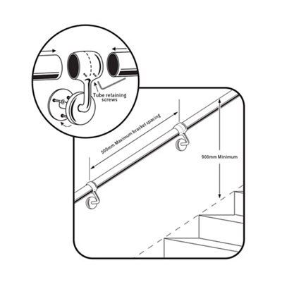 Chrome effect Handrail bracket (W)40mm