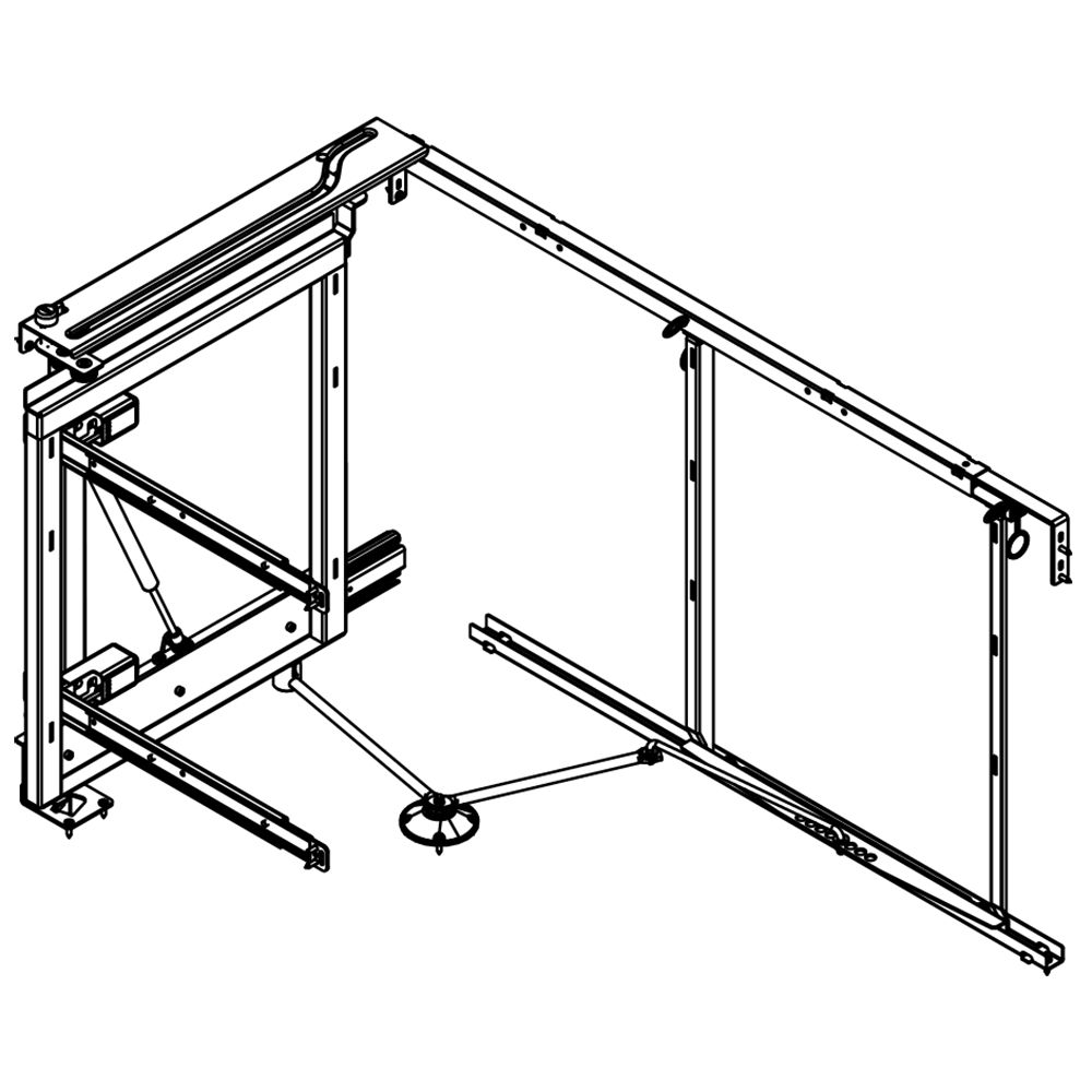 Chrome effect LH Pull-out storage frame For 1000mm corner unit (W)860mm