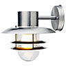 Chrome effect Mains-powered Outdoor Fisherman Wall light
