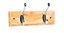 Chrome effect Pine 2 Hook rail, (L)228mm (H)15mm