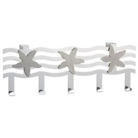 Chrome effect Starfish 5 Hook rail, (L)350mm