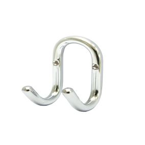 Chrome effect Steel J-shaped Double Hook (H)52mm (W)59mm