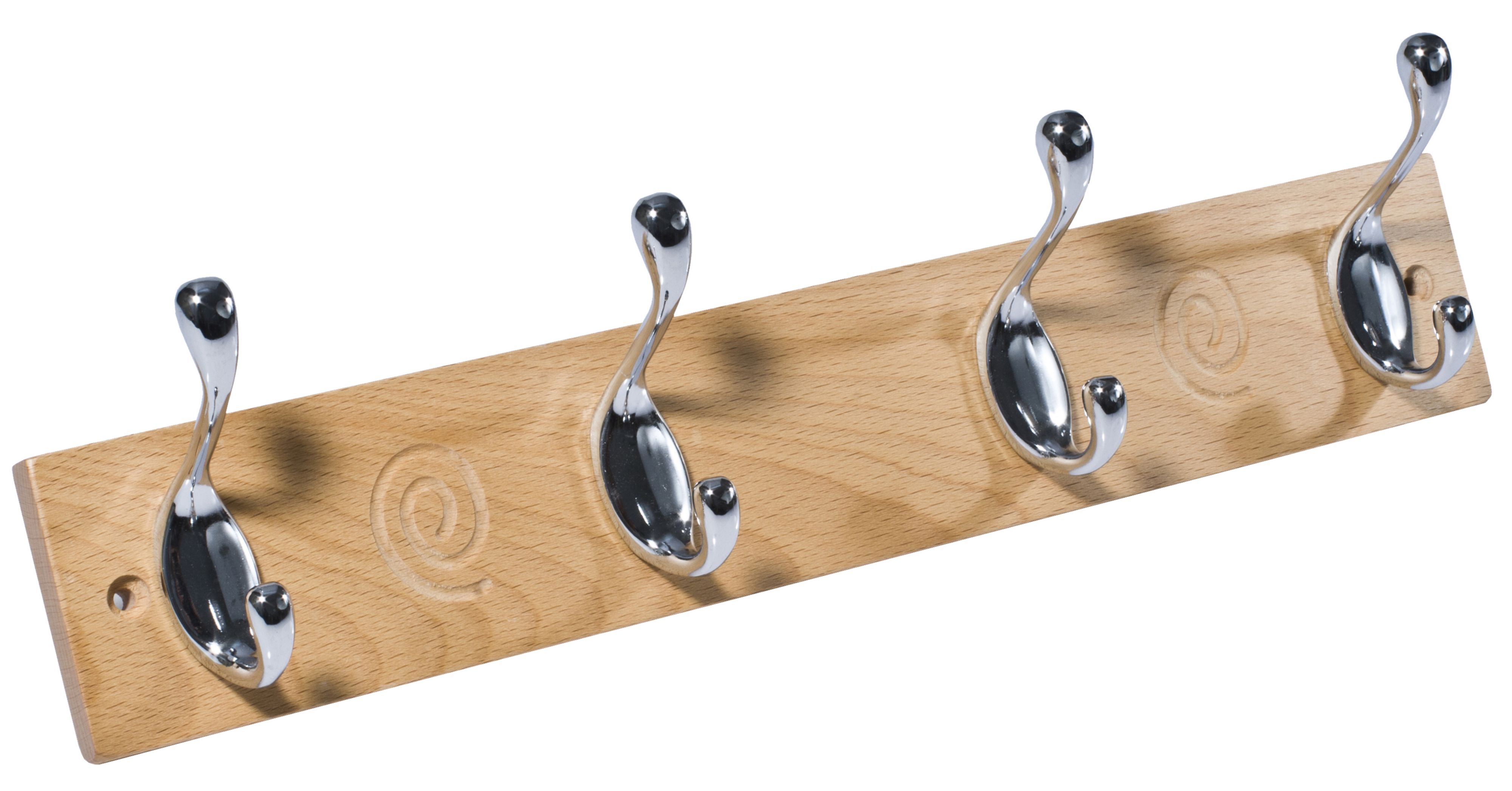 Chrome effect Swirl 4 Hook rail (H)70mm
