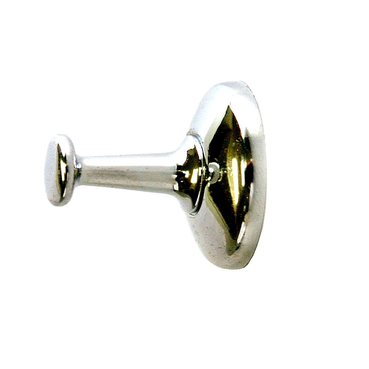 Chrome effect Zinc alloy Circular Single Hook (H)25mm (W)25mm