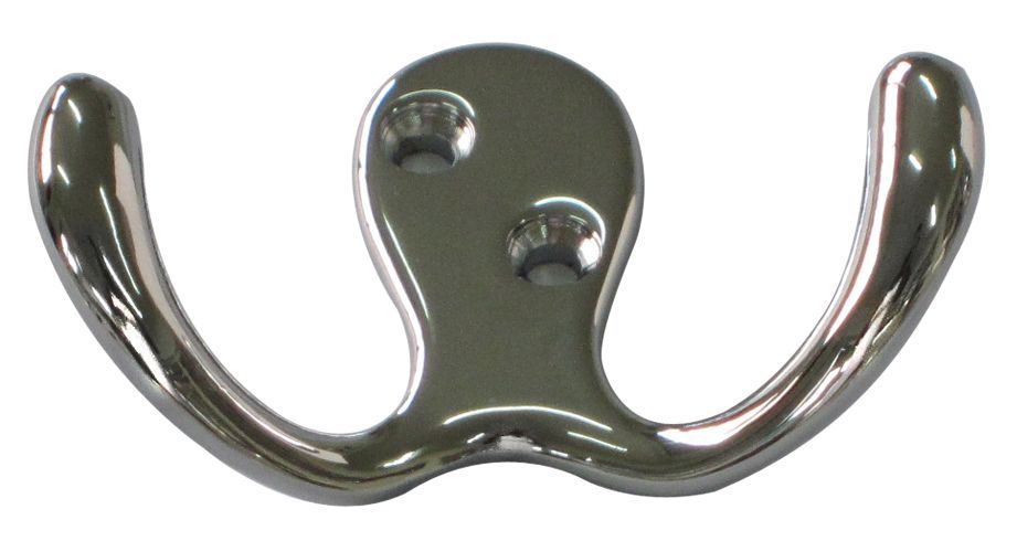 Chrome effect Zinc alloy Double Hook (H)71.5mm (W)28mm