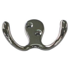 Chrome effect Zinc alloy Double Hook (H)71.5mm (W)28mm