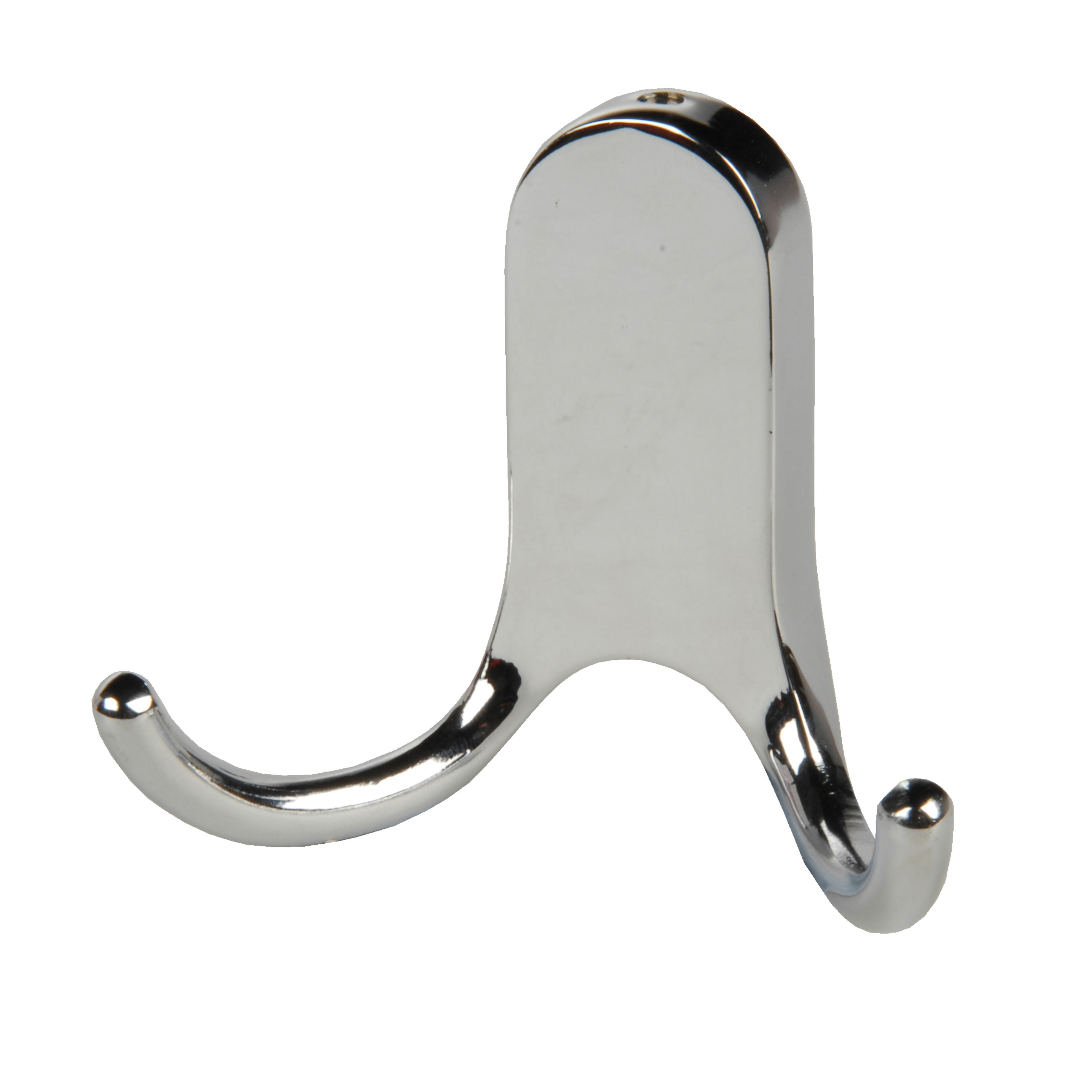 Chrome effect Zinc alloy Large Double Hook DIY at B Q