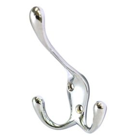 Chrome effect Zinc alloy Large Triple Hook (H)70mm (W)57mm